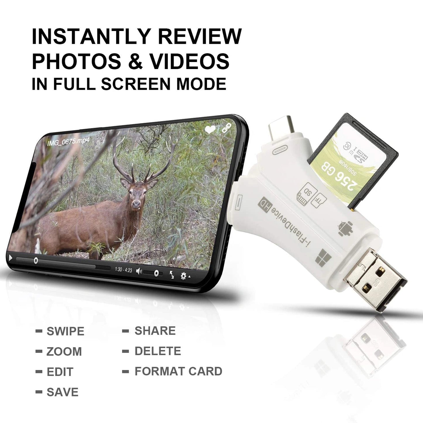 4 In 1 USB OTG Card Reader Flash Drive High-Speed USB2.0 Universal