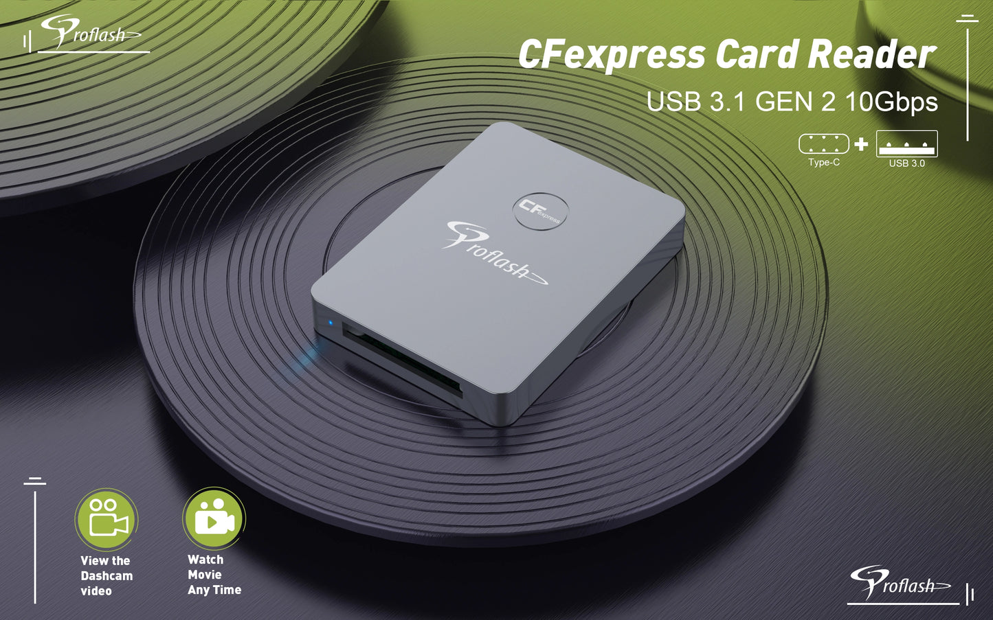Proflash CFexpress Card Reader,Type B USB 3.1 Gen 2