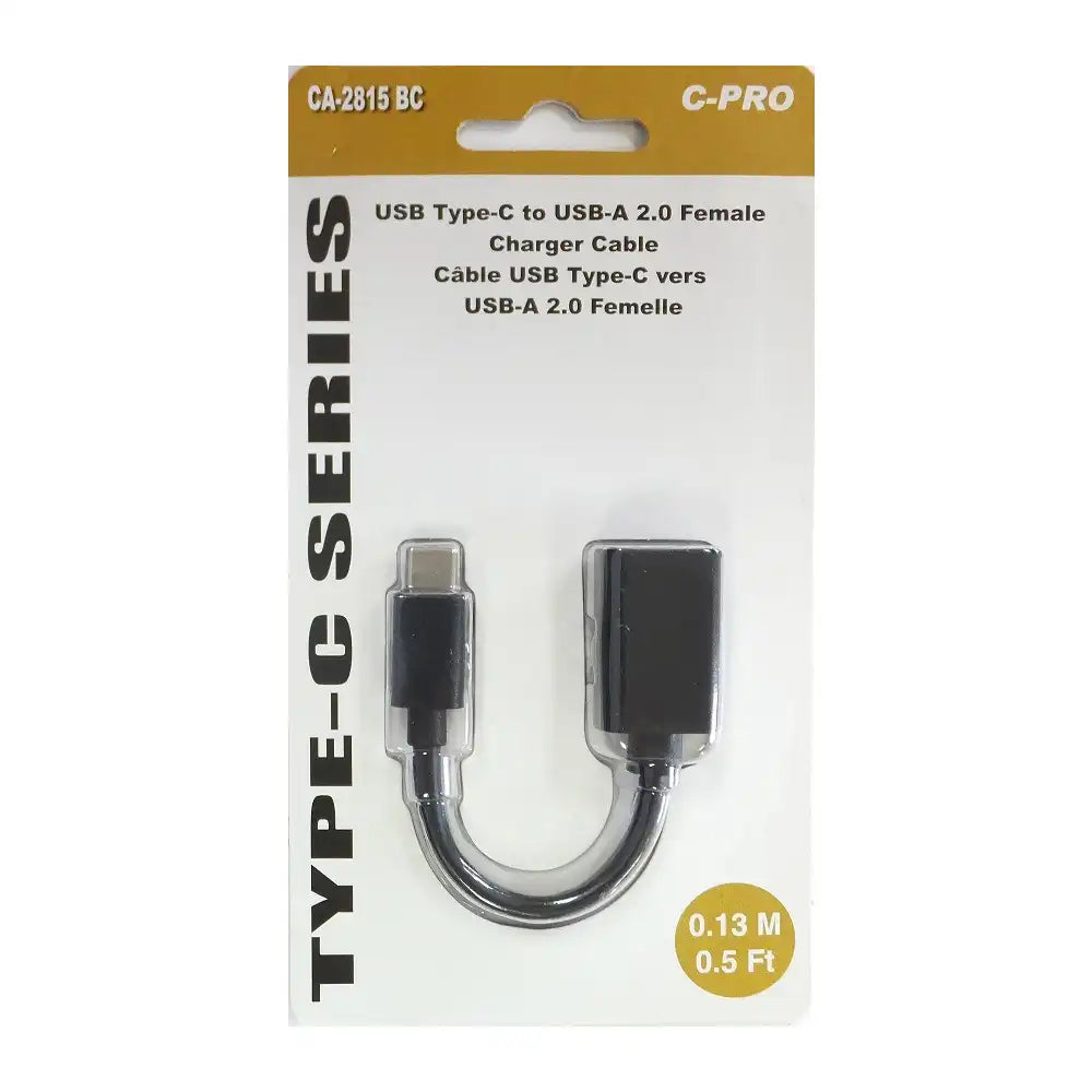 USB Type-C to USB-A 2.0 Female Adapter Cable - CA-2815BC