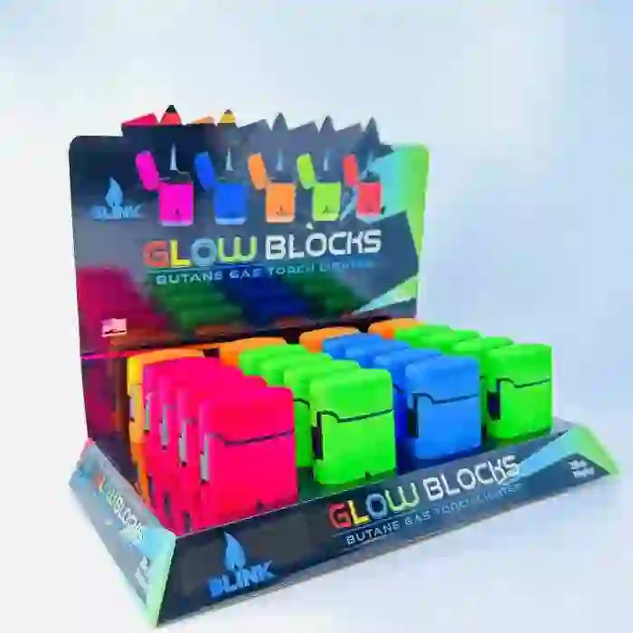 Glow Blocks Butane Gas Torch Lighter – Vibrant Colors & Reliable Flame - CE-820