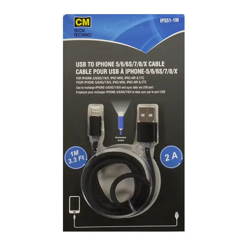 USB to Lightning Cable - 1.0M (3.3Ft)