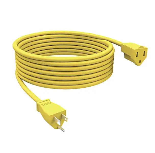 High-Visibility Yellow Grounded Extension Cord – 25 ft (7.62 m) – 3-Prong – Single Outlet - CE-W33257