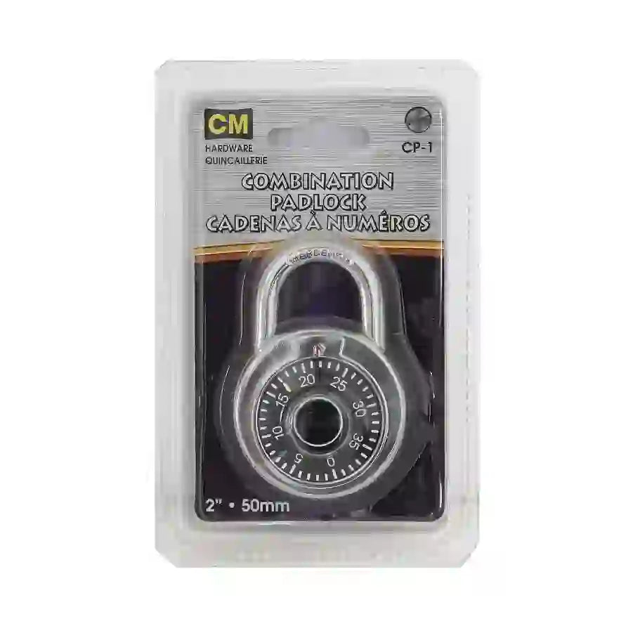 CM Combination Padlock – 2" (50mm) Secure Metal Lock