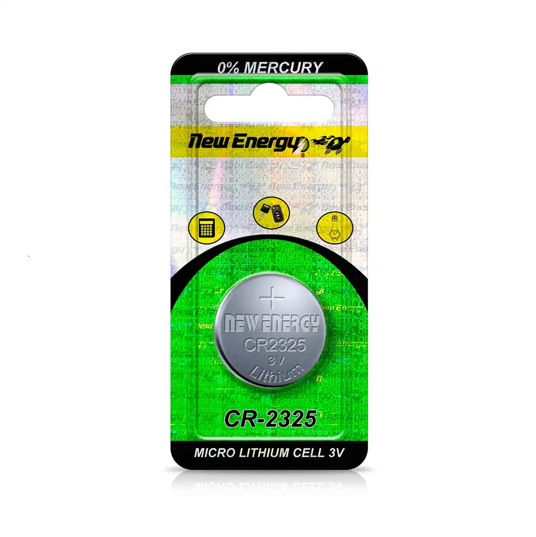 New Energy CR-2325 3V Lithium Batteries (1 Button Cells per Card)