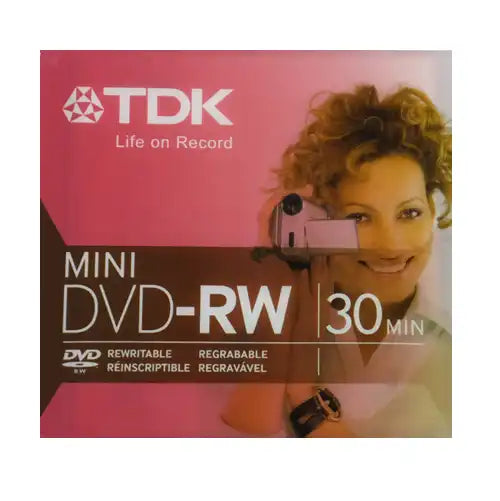 Mini DVD-RW TDK 30 minutes pour caméscopes DVD