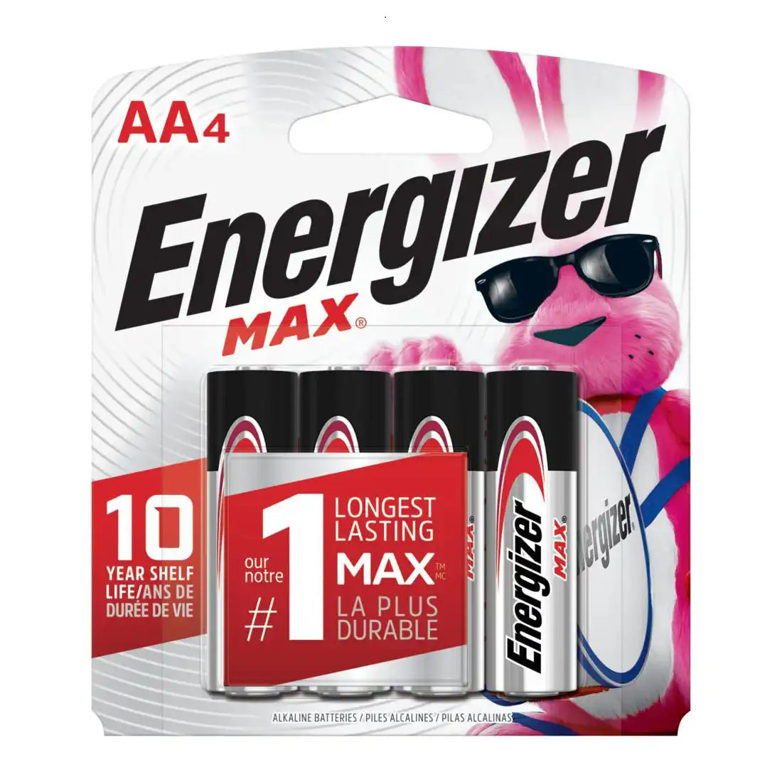 Energizer MAX Alkaline AA Batteries | Pack of 4 (Model: E91BP-4).