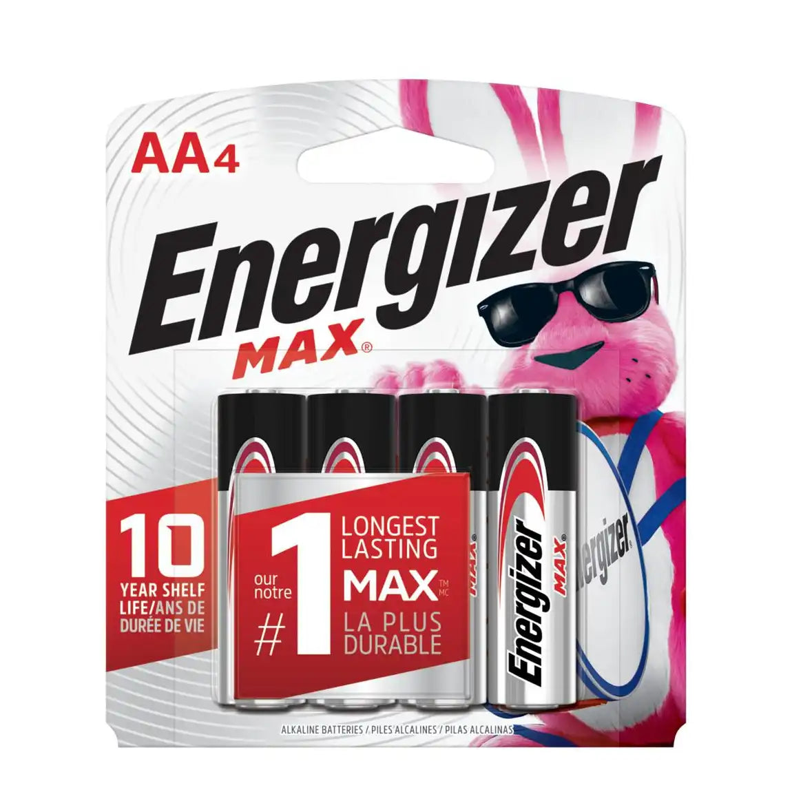 Energizer MAX Alkaline AA Batteries | Pack of 4 (Model: E91BP-4).
