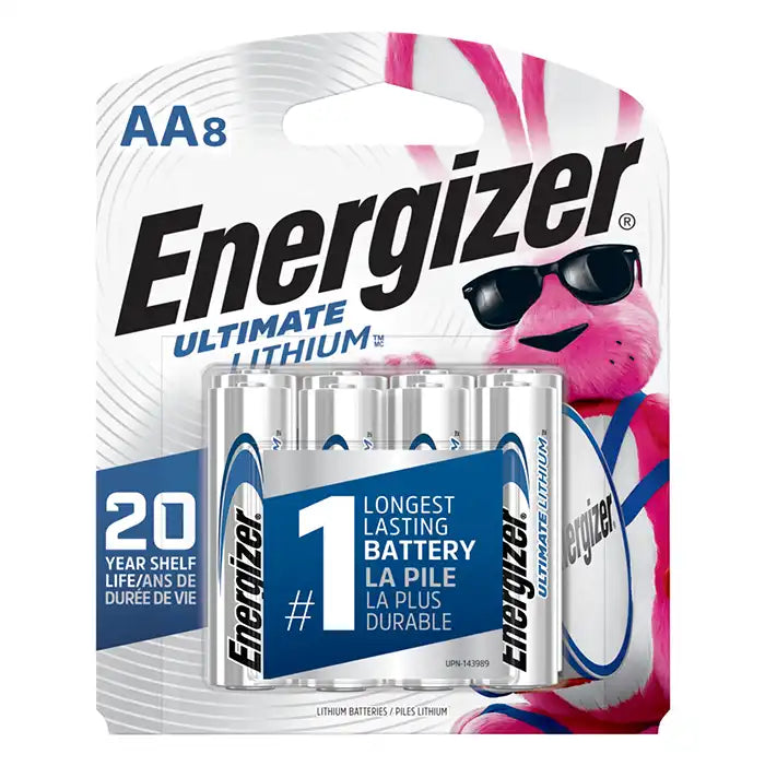 Energizer AA Ultimate L91 Lithium(TM) Batteries - Pack of 8 EL91-BP8