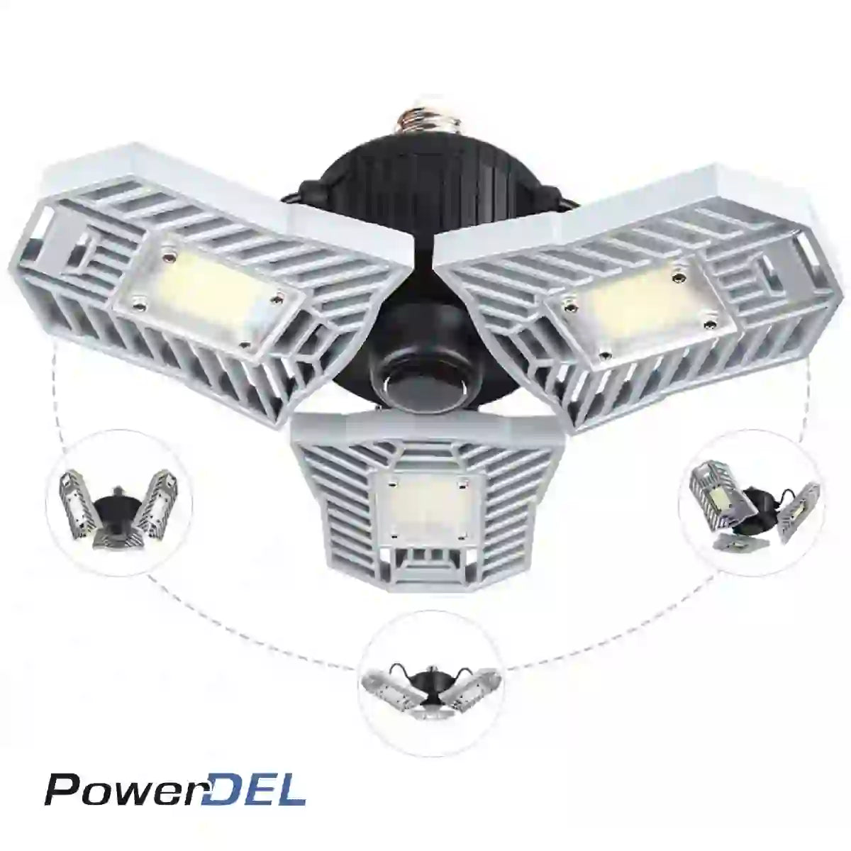 PowerDel LED Light With Three Adjustable Heads 6000 Lumens