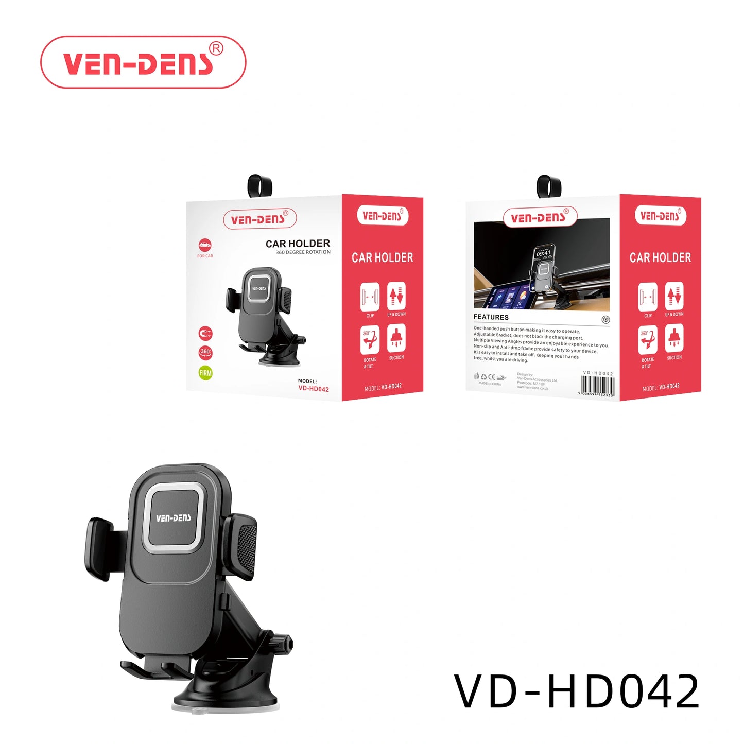 VEN-DENS Car Holder – Secure and Adjustable for Every Drive - VD-HD042