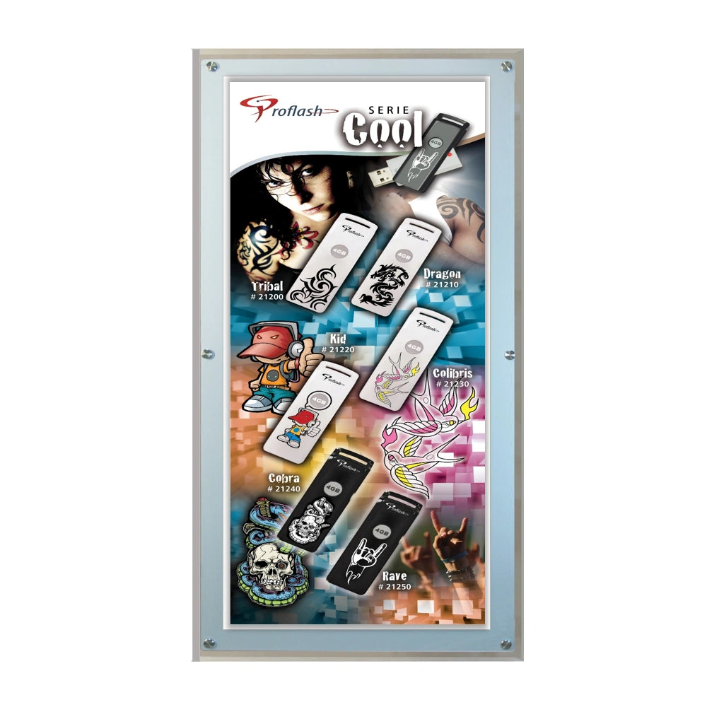 Acrylic Ultra Slim LED Light Box / Photo Frame (silver Outline) 24’’ X 48’’