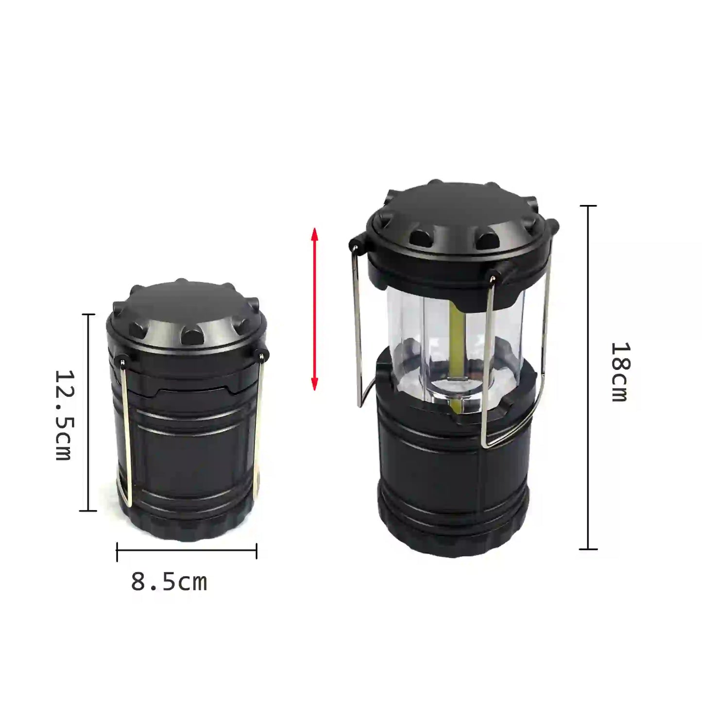 Super Bright Pop-Up Camping Lantern 12 Pack Display – 6 Black and 6 Silver