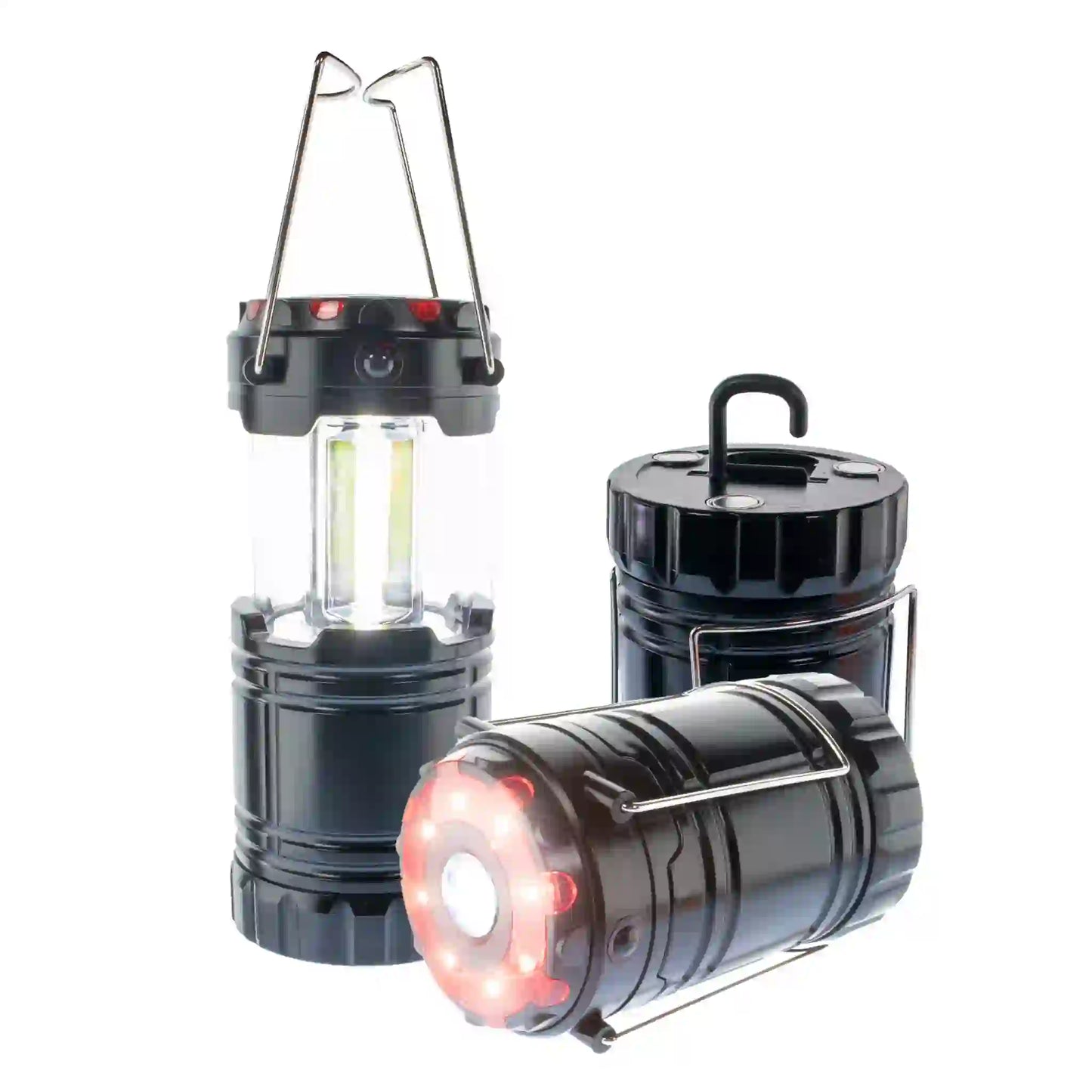 PowerDel Multi-Purpose COB Pop-Up Lantern, LED Flashlight,Super Bright, Red Emergency Beacon 1 Pack