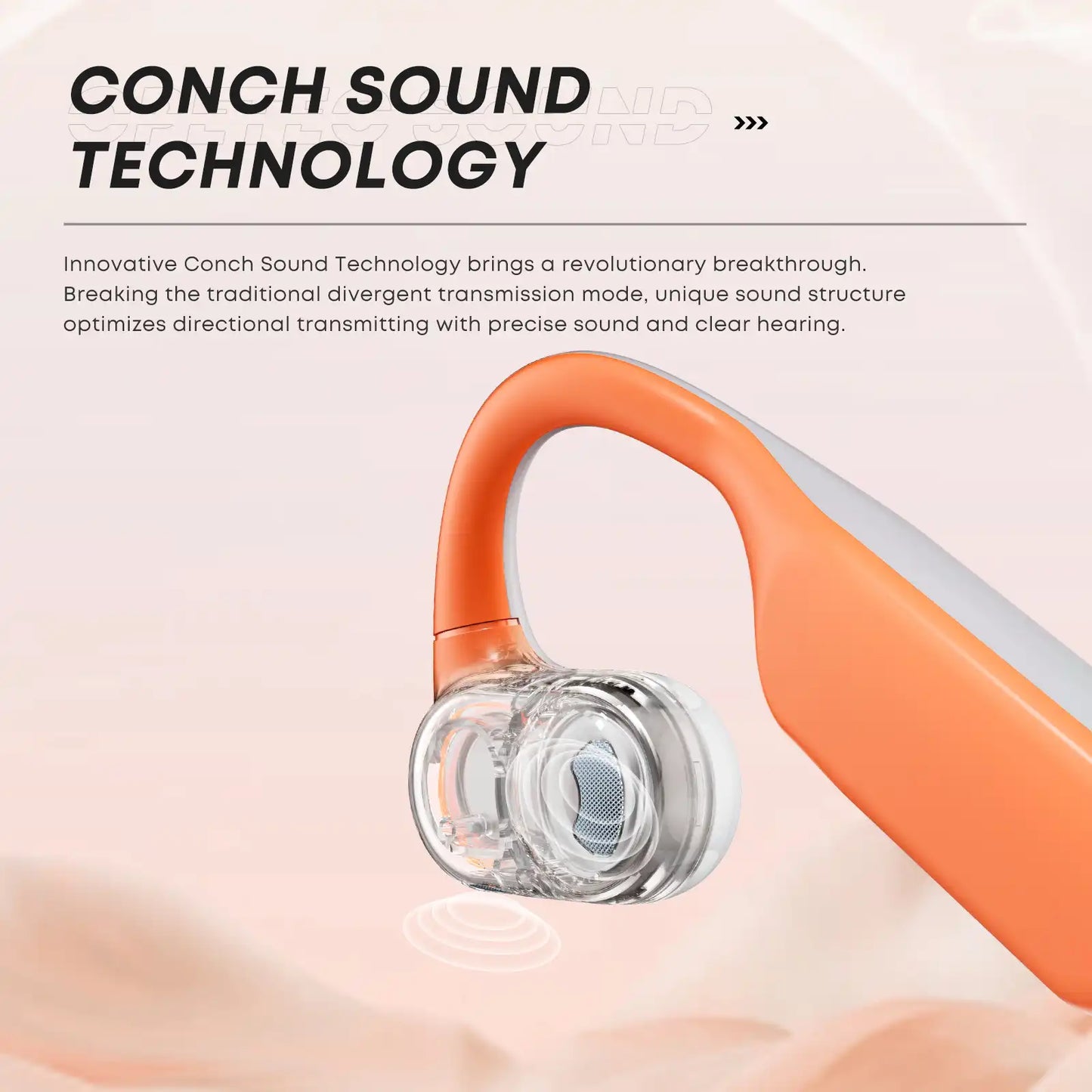 Langsdom Opetec Race 4 Sports Headphones – Directional Sound, Conch Sound Tech, Enhanced Bass, IPX4, 15H Playtime