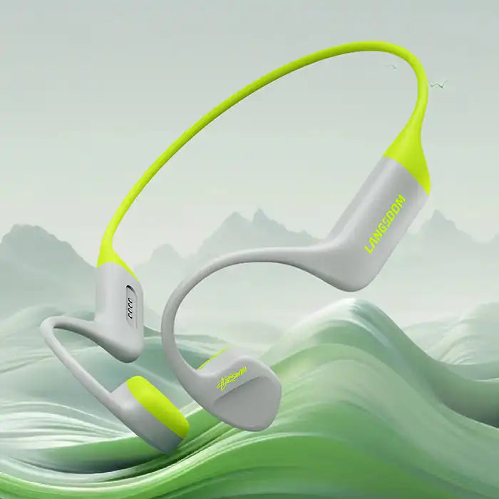Langsdom Airswim Open-Ear Bone Conduction Headphones – IPX8 Waterproof, 32GB MP3 Storage - BE15-GG