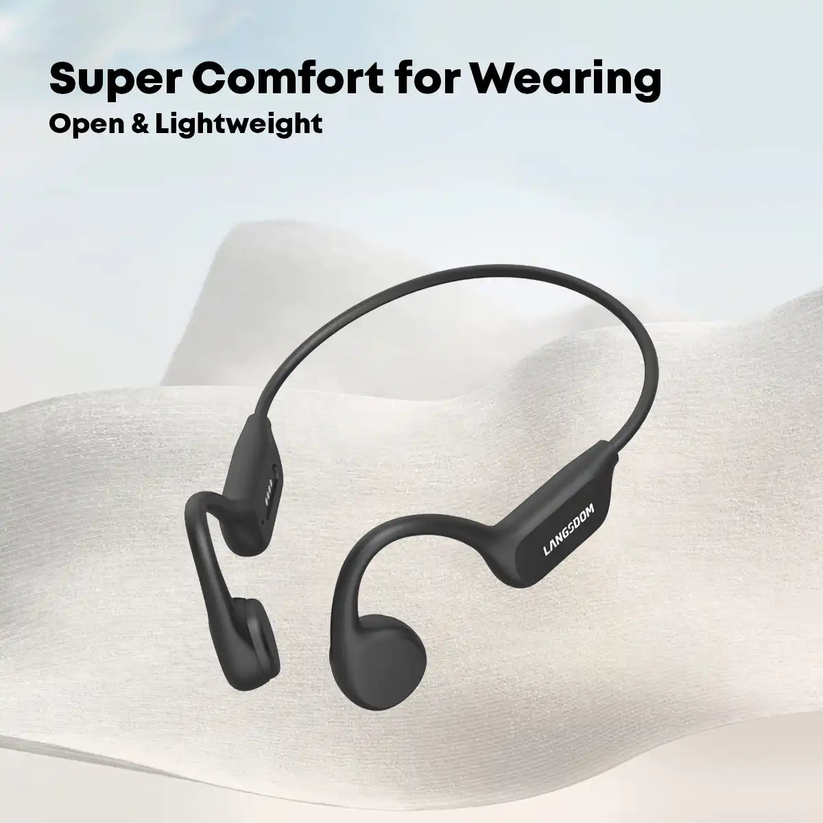 Langsdom Open Ear Bone Conduction Headphones – IPX8 Waterproof, 32GB Memory, Bluetooth 5.4, Touch Control - LG-BE17