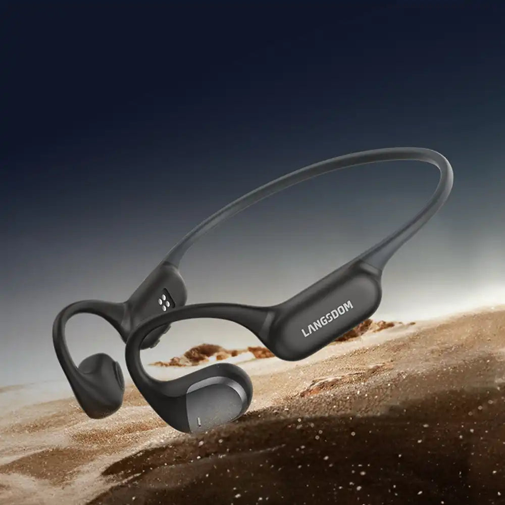 Langsdom Open-Ear Bone Conduction Headphones – Waterproof, Bluetooth 5.4, 32GB Storage, Touch Control - LG-BE19