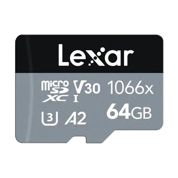 Lexar Professional 1066x UHS-I Micro SDXC Silver Series Memory Card with Adapter 64GB / LSD1066064G-BNNNG
