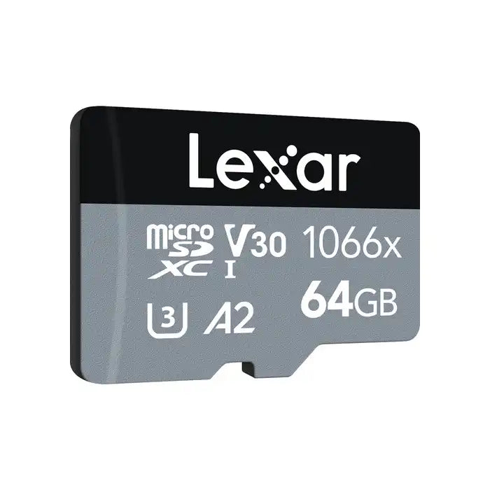Lexar Professional 1066x UHS-I Micro SDXC Silver Series Memory Card with Adapter 64GB / LSD1066064G-BNNNG