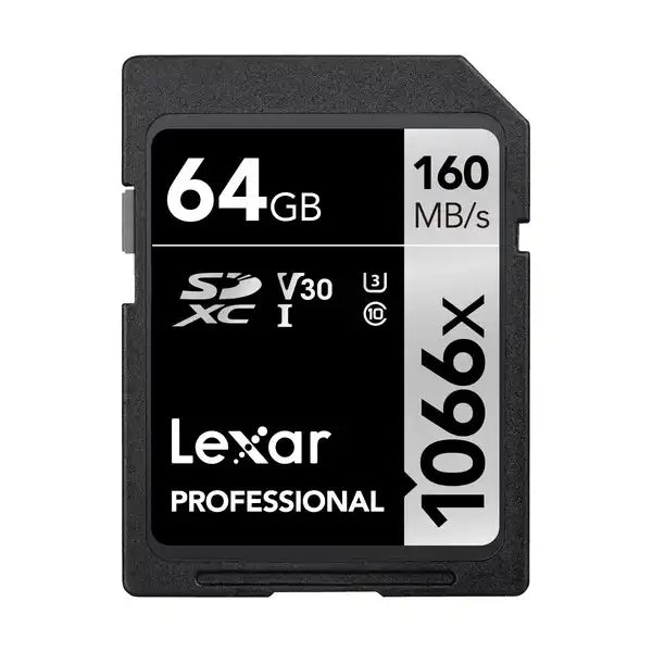 Lexar Professional 1066x 64GB SDXC  UHS-I U3 C10 V30 Memory Card ( Silver Series)  LSD1066064G-BNNNG
