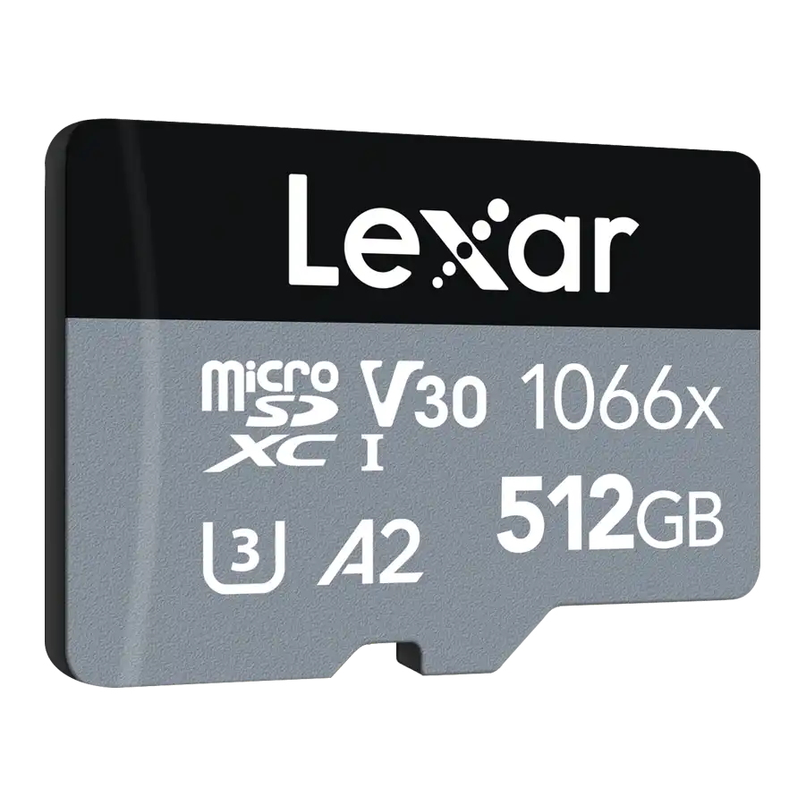 Lexar Professional 1066x UHS-I Micro SDXC Silver Series Memory Card with Adapter 512GB / LSD1066512G-BNNNG