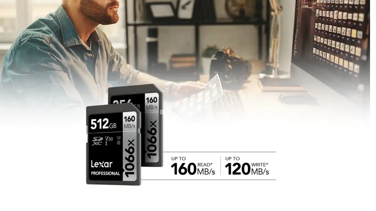 Lexar Professional 1066x 512GB SDXC UHS-I U3 C10 V30 Memory Card ( Silver Series) / LSD1066512G-BNNNG