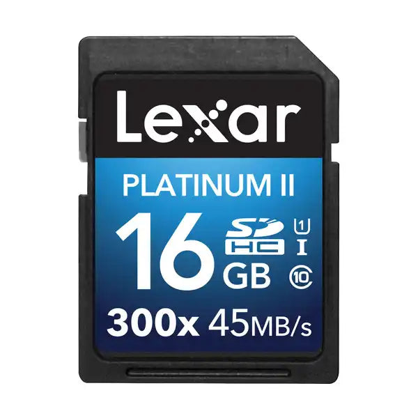 Lexar Carte Mémoire 16GB SDHC CL10 45MB/s Platinum II 300x   /  LSD16GBBAS300