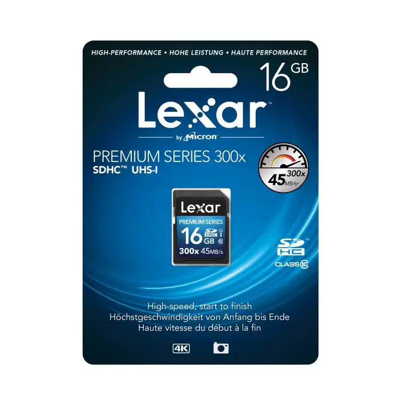 Lexar Carte Mémoire 16GB SDHC CL10 45MB/s Platinum II 300x   /  LSD16GBBAS300