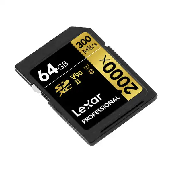 Lexar Professional 2000x 64GB SDXC UHS-II U3 C10 V90 Memory Card / LSD2000064G