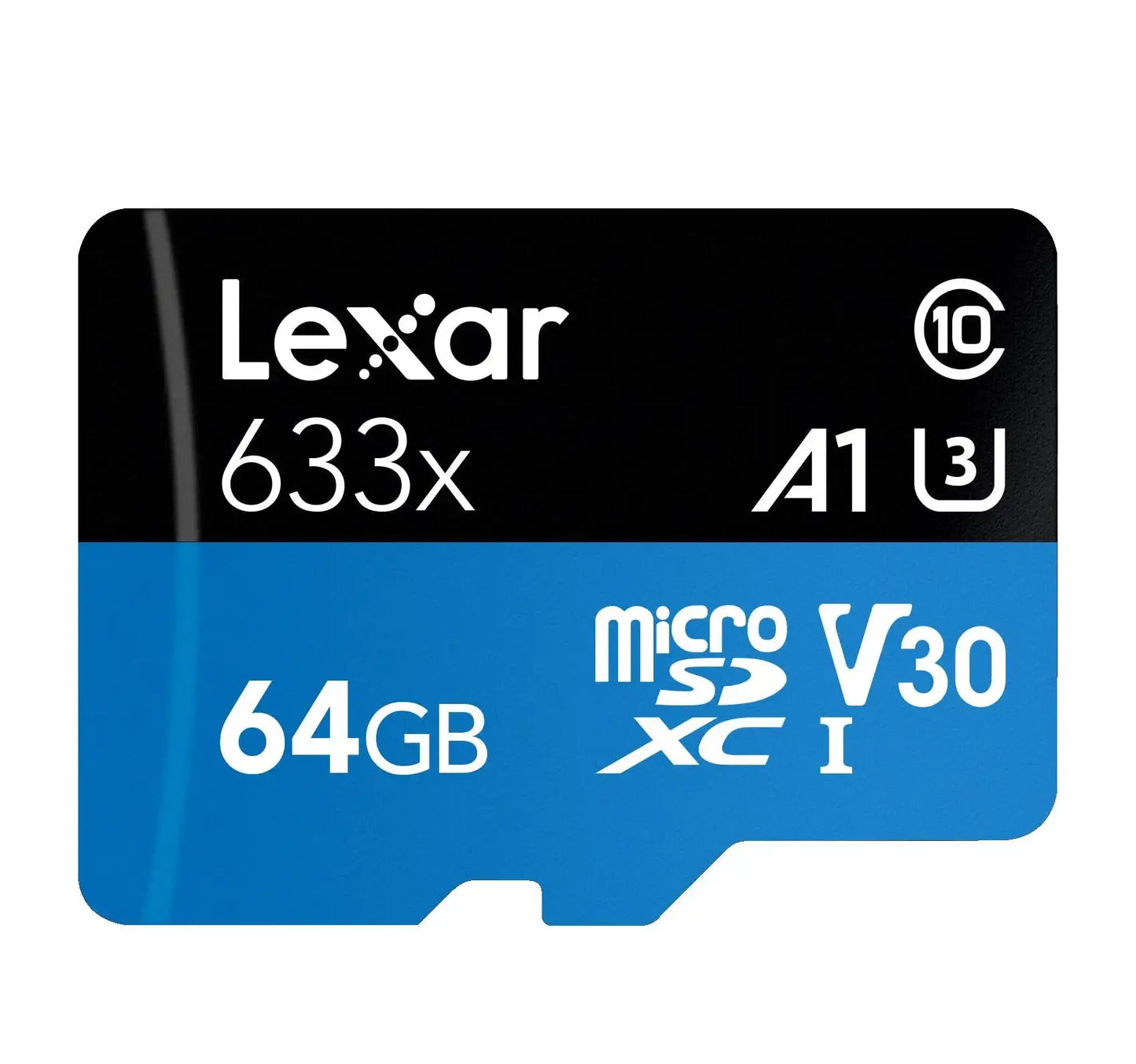 Lexar 64GB High-Performance 633x UHS-I U3 Micro SDXC Memory Card With SD Adapter / LSDMI64GBBAP633A