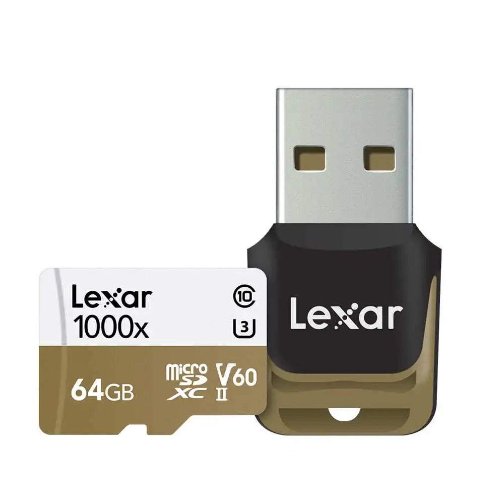Lexar Professional 1000x 64GB microSDXC UHS-II U3 C10 V60 Memory Card / LSDMI64GCBAP1000R
