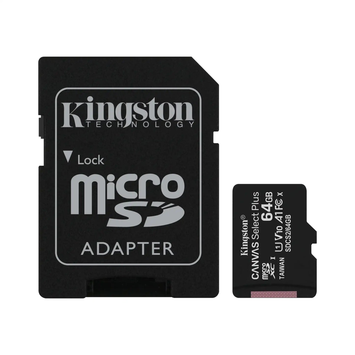 Kingston 64GB MicroSDHC Memory Card – Canvas Select Plus, Class 10, UHS-I U1 V10, 100MB/s (SDCS2/64GB)