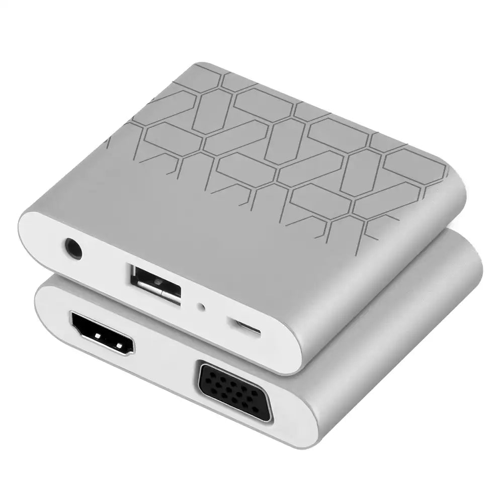Onten USB to HDMI+VGA+3.5MM Jack Adapter Converter For Iphone / Android - OTN-9167