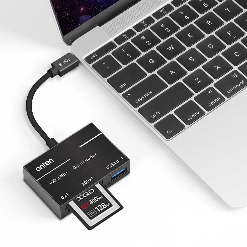 Onten USB-C XQD/SD Card Reader – High-Speed USB 3.0 Adapter with USB Port