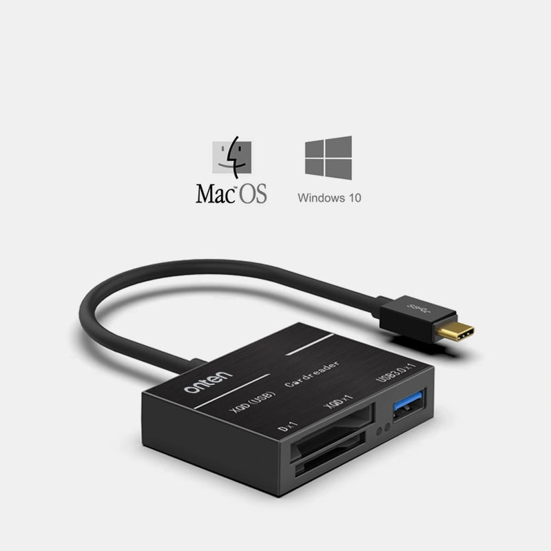 Onten USB-C XQD/SD Card Reader – High-Speed USB 3.0 Adapter with USB Port