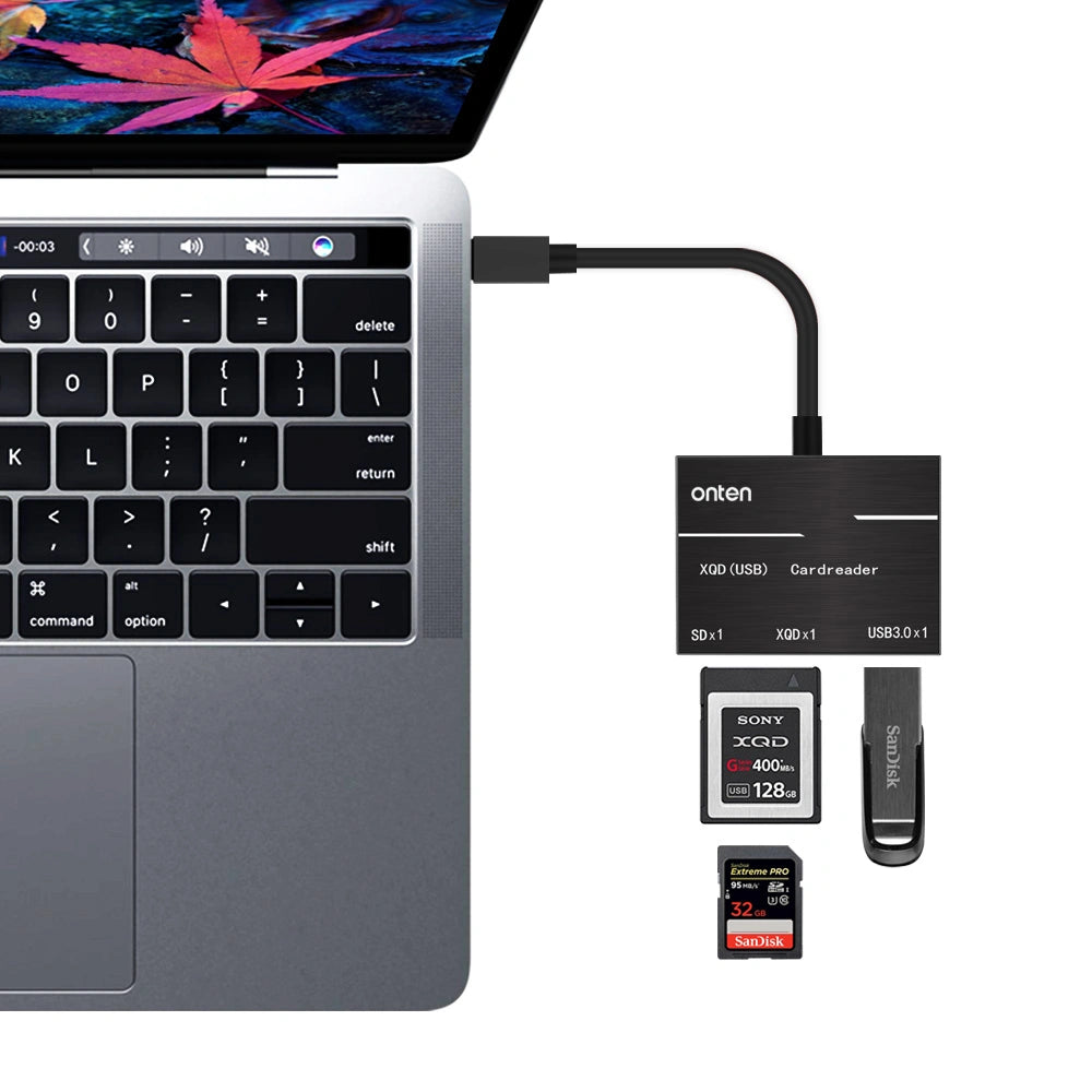 Onten USB-C XQD/SD Card Reader – High-Speed USB 3.0 Adapter with USB Port