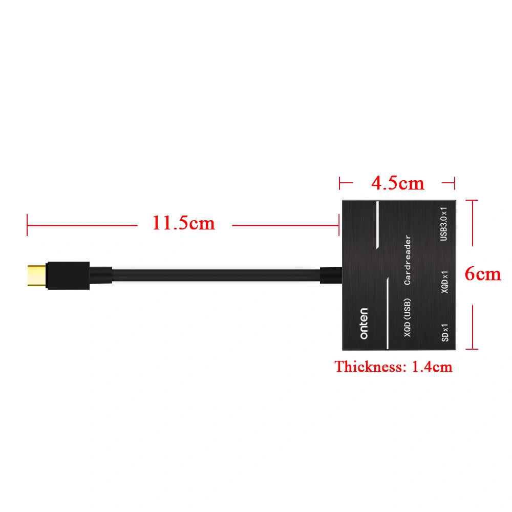 Onten USB-C XQD/SD Card Reader – High-Speed USB 3.0 Adapter with USB Port