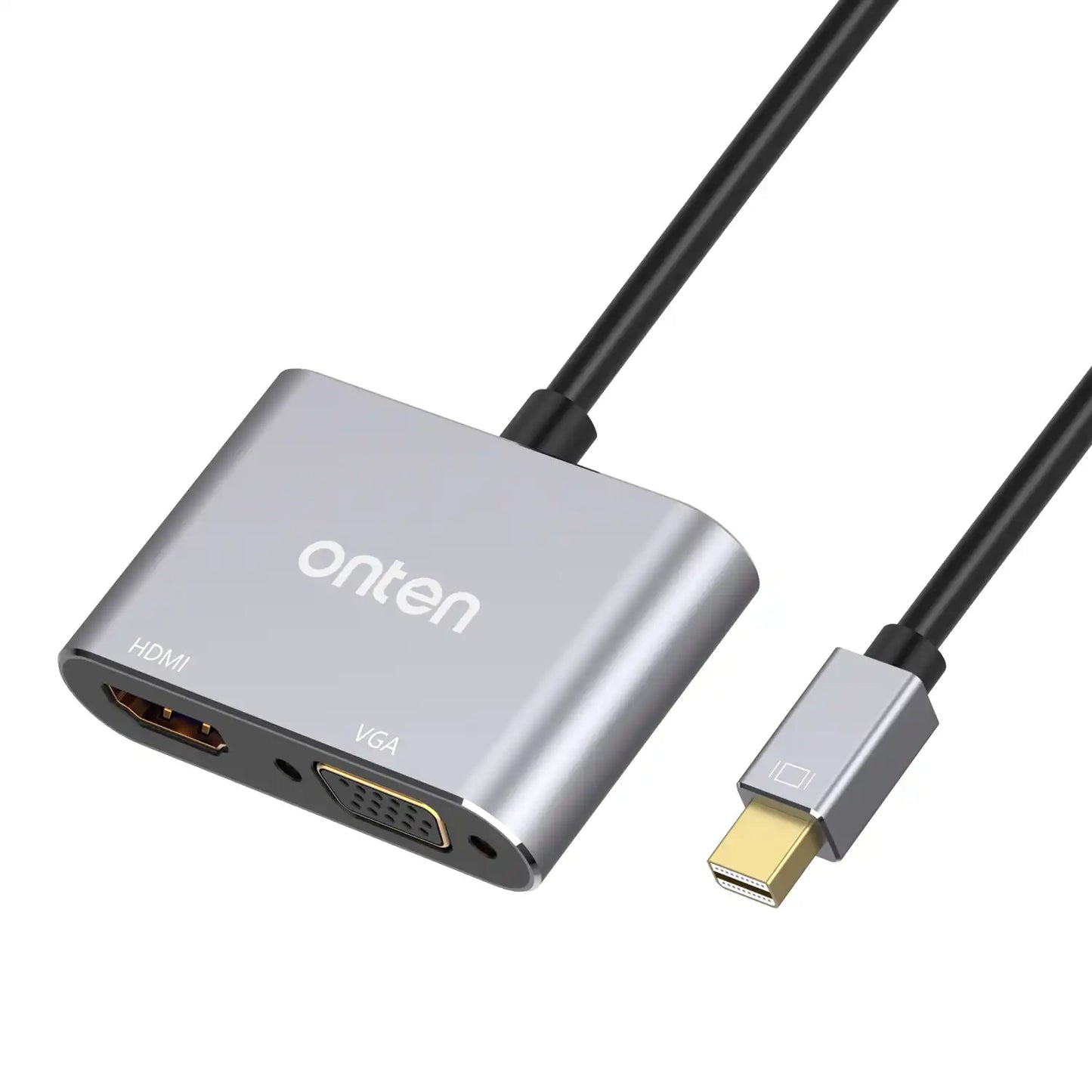 OT-5131B Onten Hub Adapter Mini DP 1.2 To HDMI, VGA, DVI Adapter 4K 60Hz – Silver