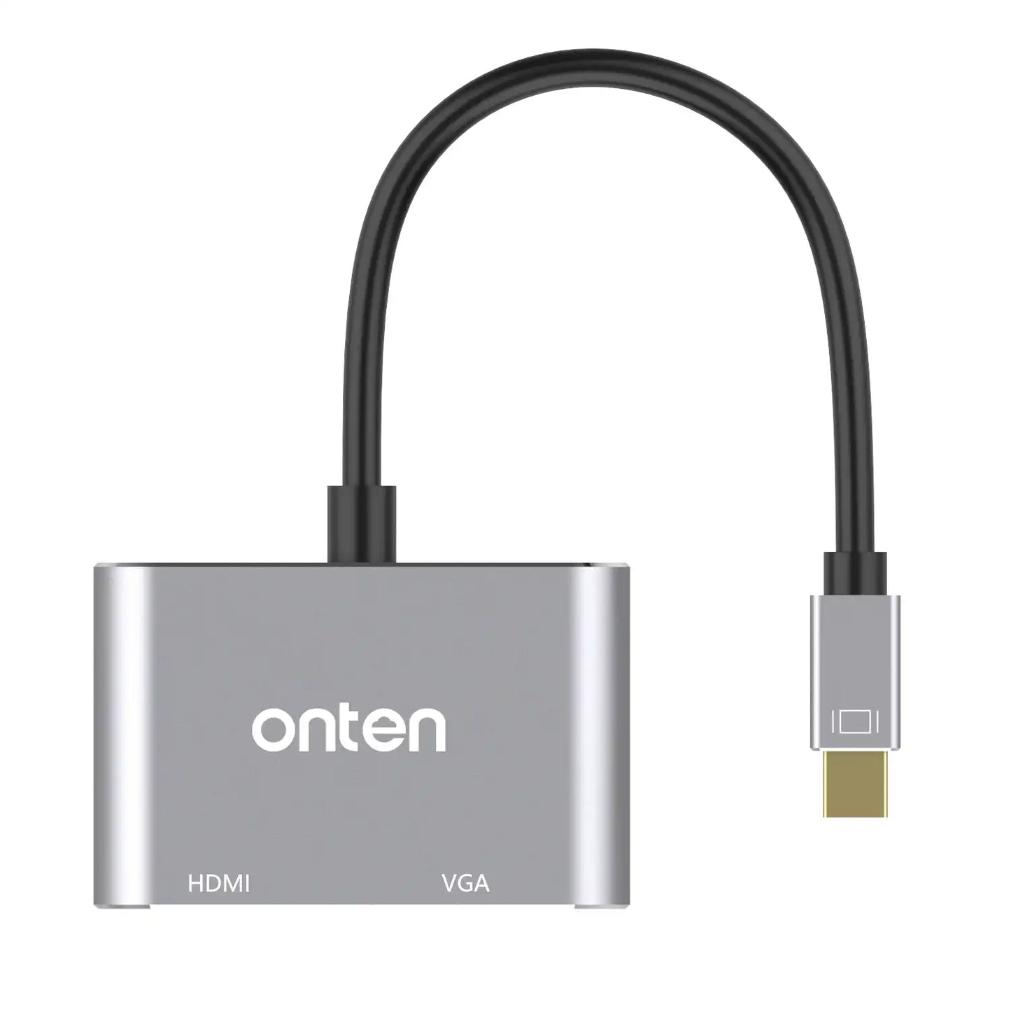 OT-5131B Onten Hub Adapter Mini DP 1.2 To HDMI, VGA, DVI Adapter 4K 60Hz – Silver