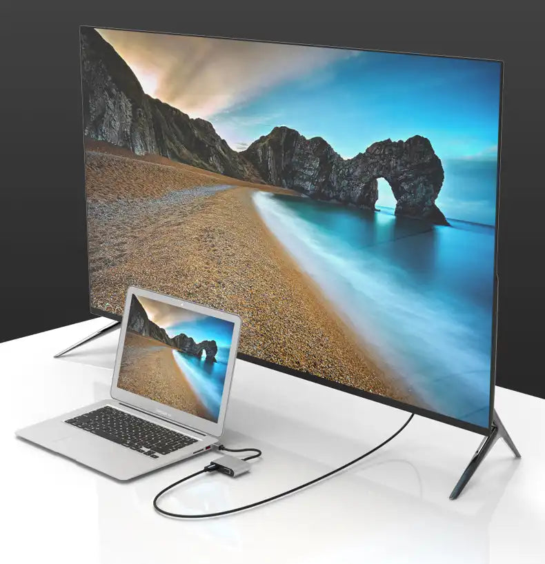 OT-5131B Onten Hub Adapter Mini DP 1.2 To HDMI, VGA, DVI Adapter 4K 60Hz – Silver