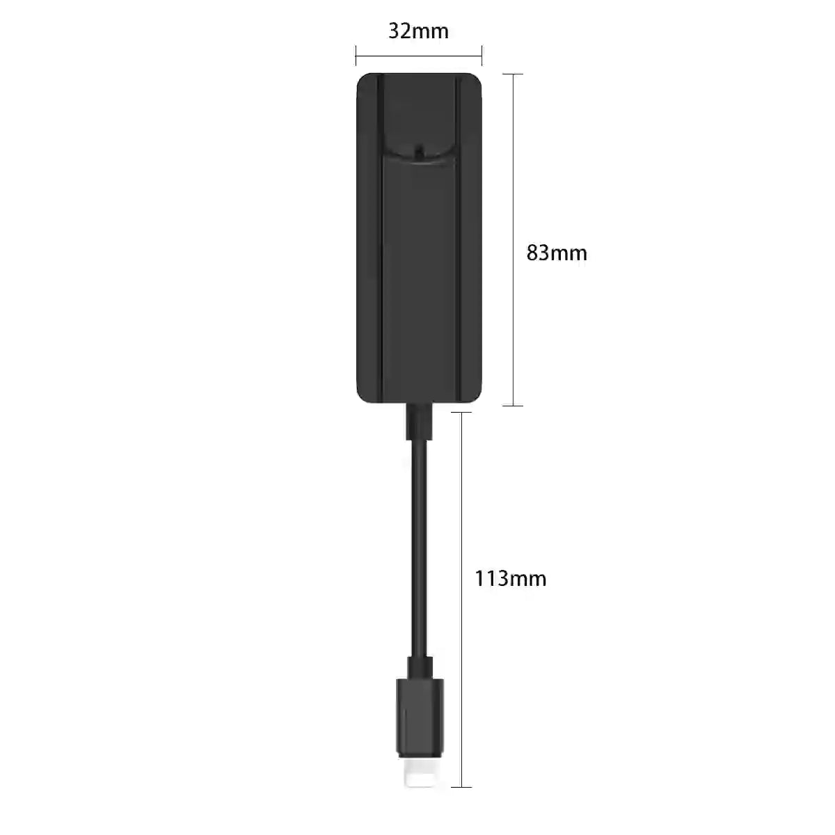 Onten USB Hub Lightning to RJ45 Ethernet LAN Adapter Wired Network 4 in 1 USB 3.0 Hub OTG Adapter for iPad iPhone Black Color - OT-75002