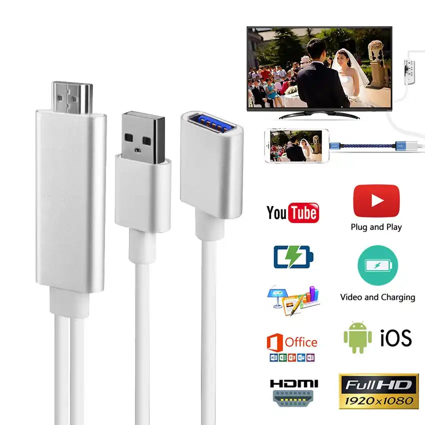 Onten USB 3.0 to HDMI Adapter (1.2M) – For iOS & Android - Model(OT-7562)