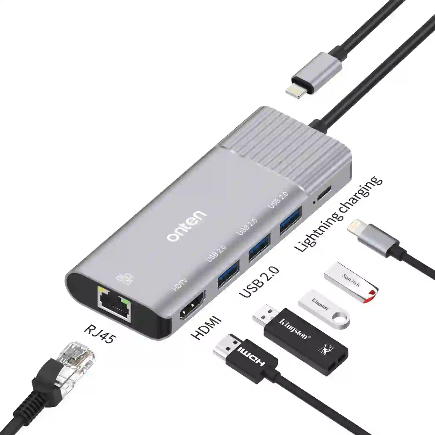 Onten Lightning - Multifunction Hub 6 in 1