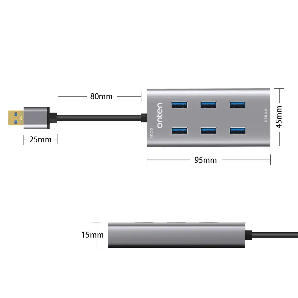 Onten Multifunction Dock Station 7 Port Hub USB 3.0 - OT-8108