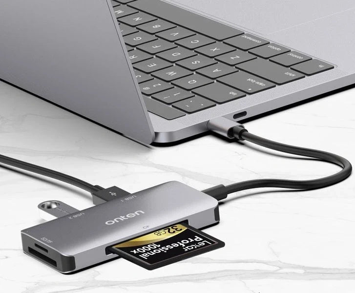 Onten Multifunction Hub Card Reader Dock Station USB-C To CF/SD/Micro-SD With 2 x USB3.0 Port