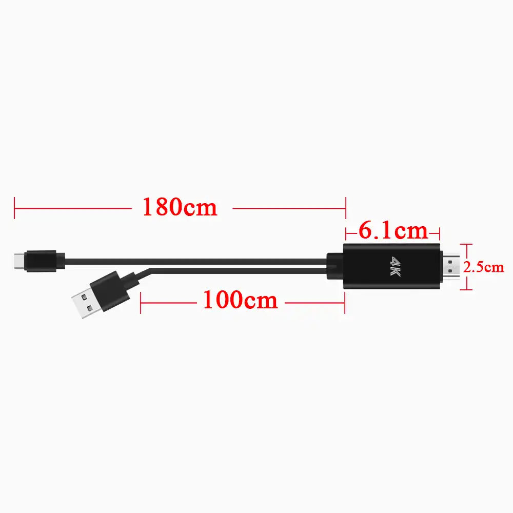 Onten 4K USB-C to HDMI Cable Adapter Black 1.8M - OT-9572S