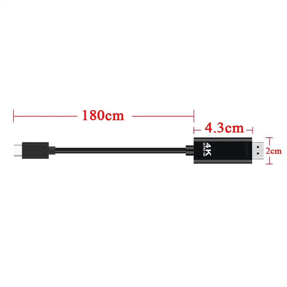 Onten 4K USB-C to HDMI Cable Adapter Black 1.8M - OT-9572