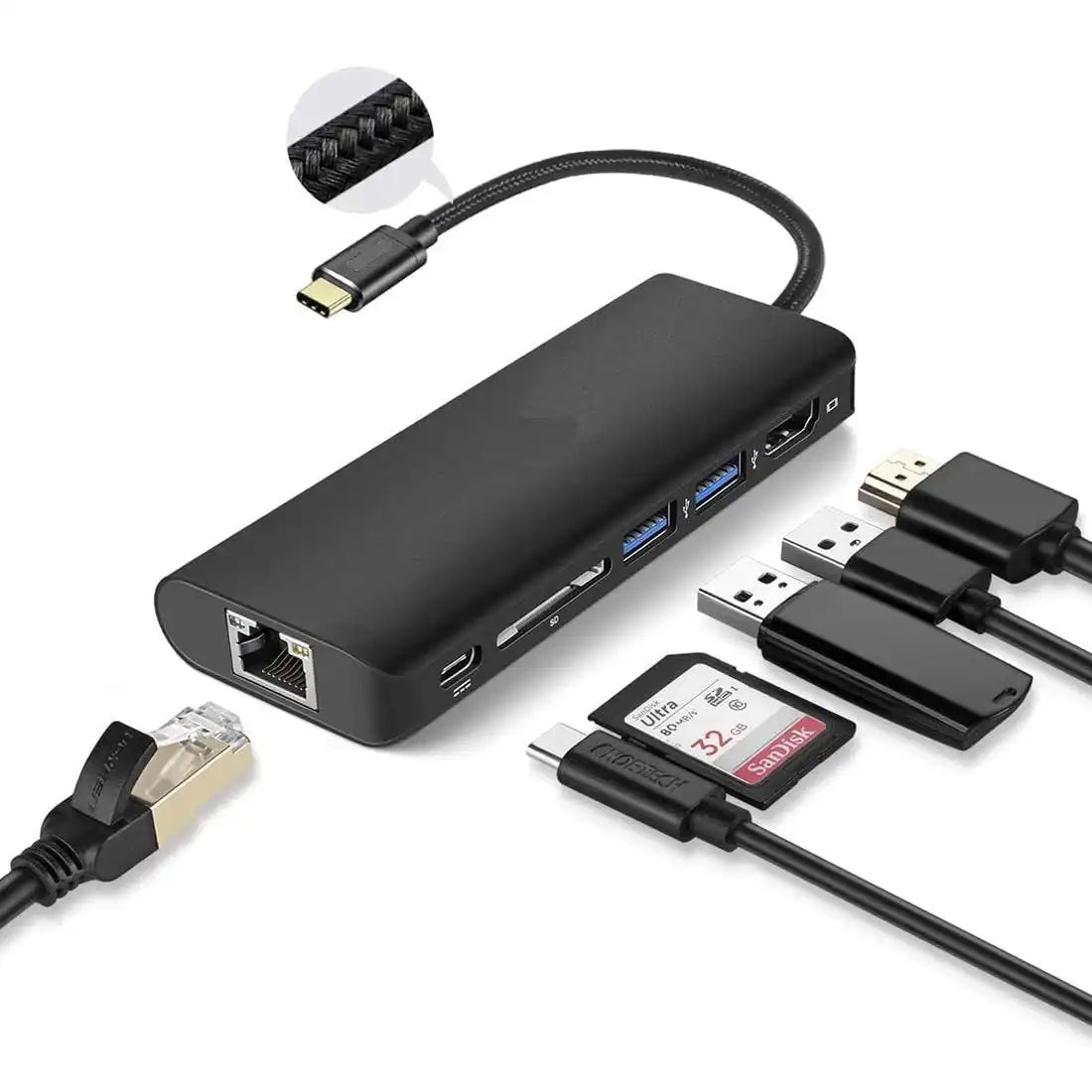Onten USB Type-C Hub 6 in 1 Multifunction Dock Station - OT-9591S