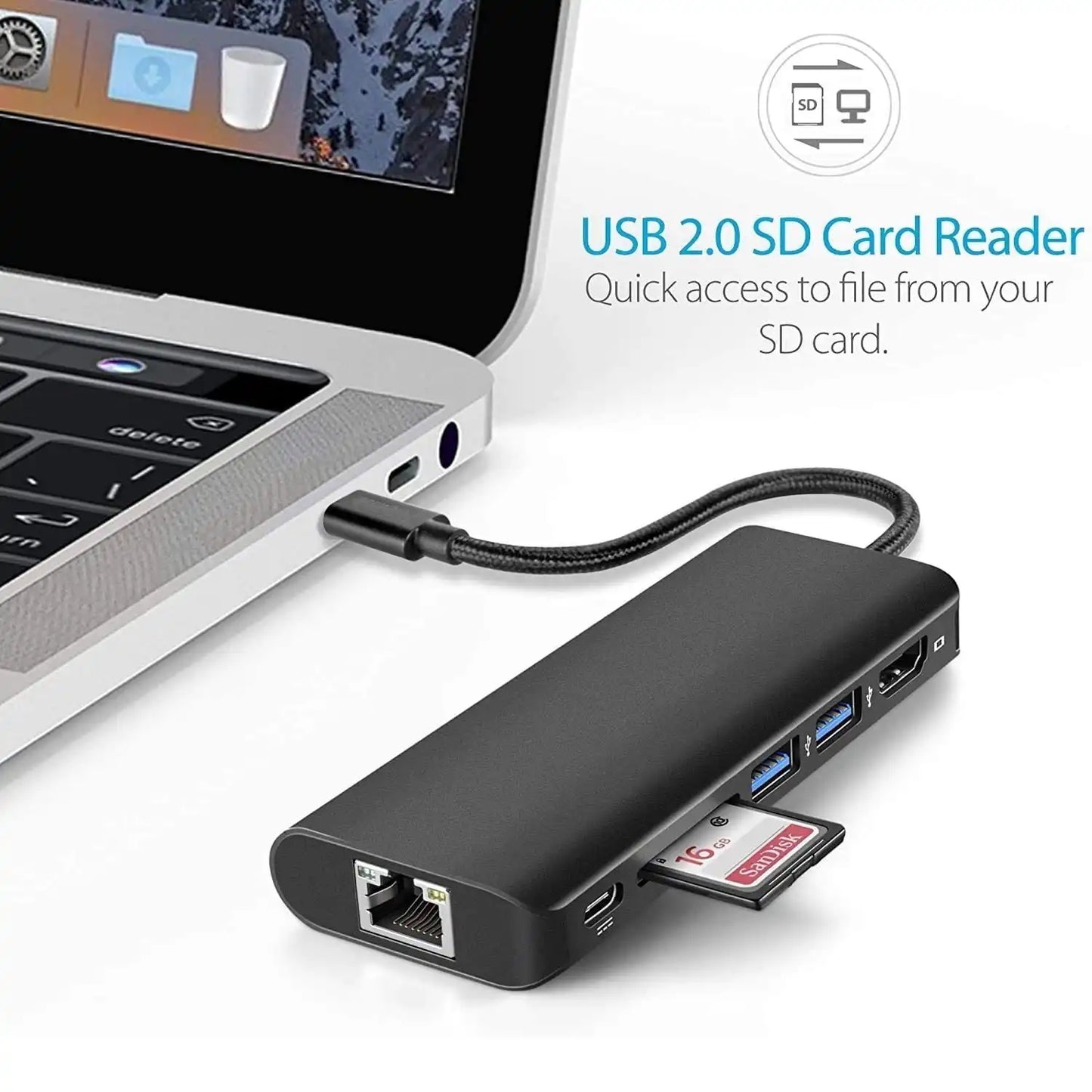 Onten USB Type-C Hub 6 in 1 Multifunction Dock Station - OT-9591S