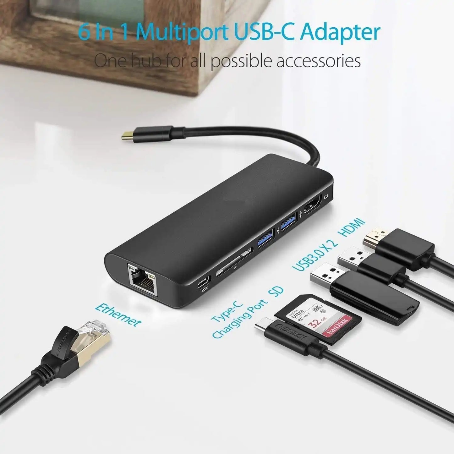 Onten USB Type-C Hub 6 in 1 Multifunction Dock Station - OT-9591S